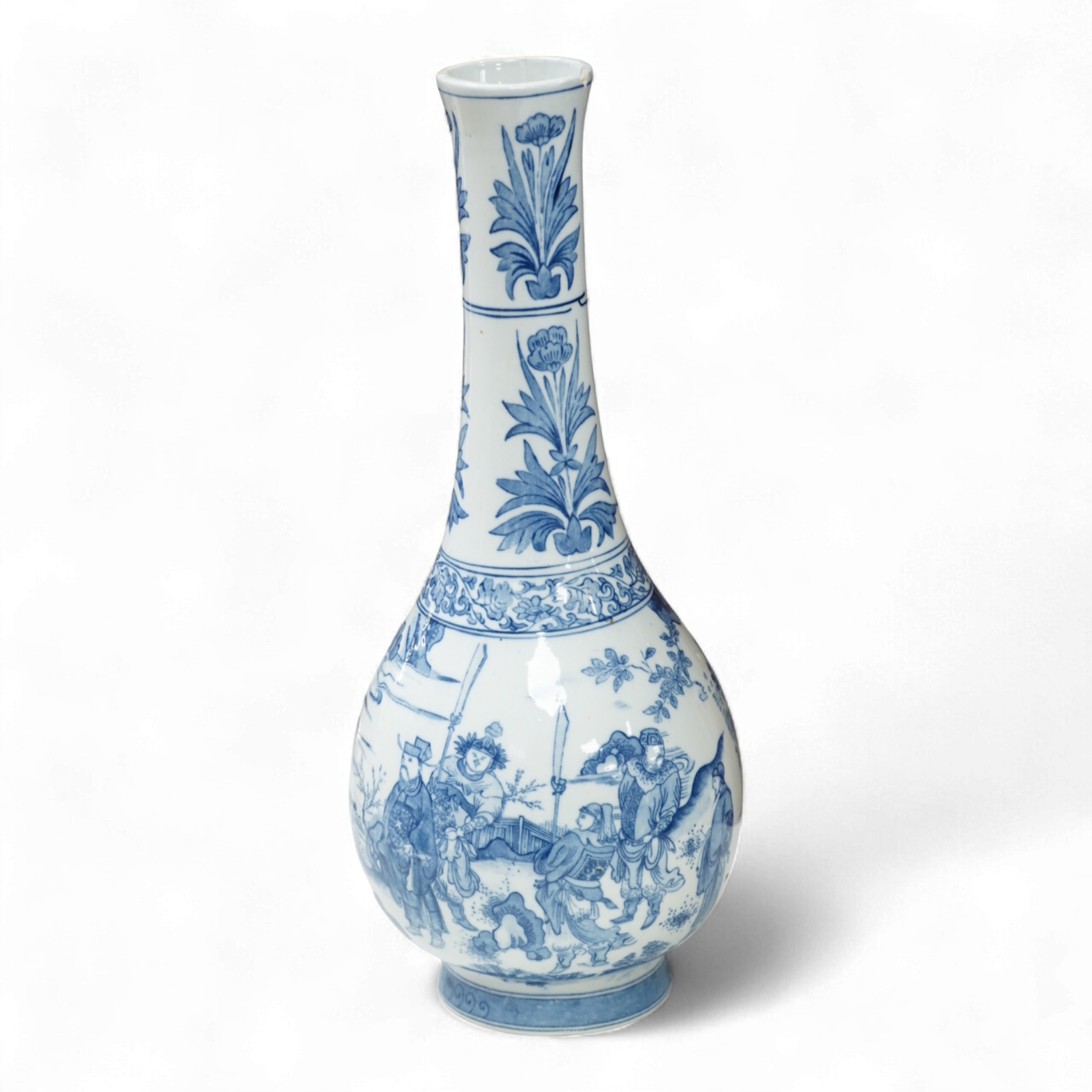A Chinese style blue and white vase, 39cm high